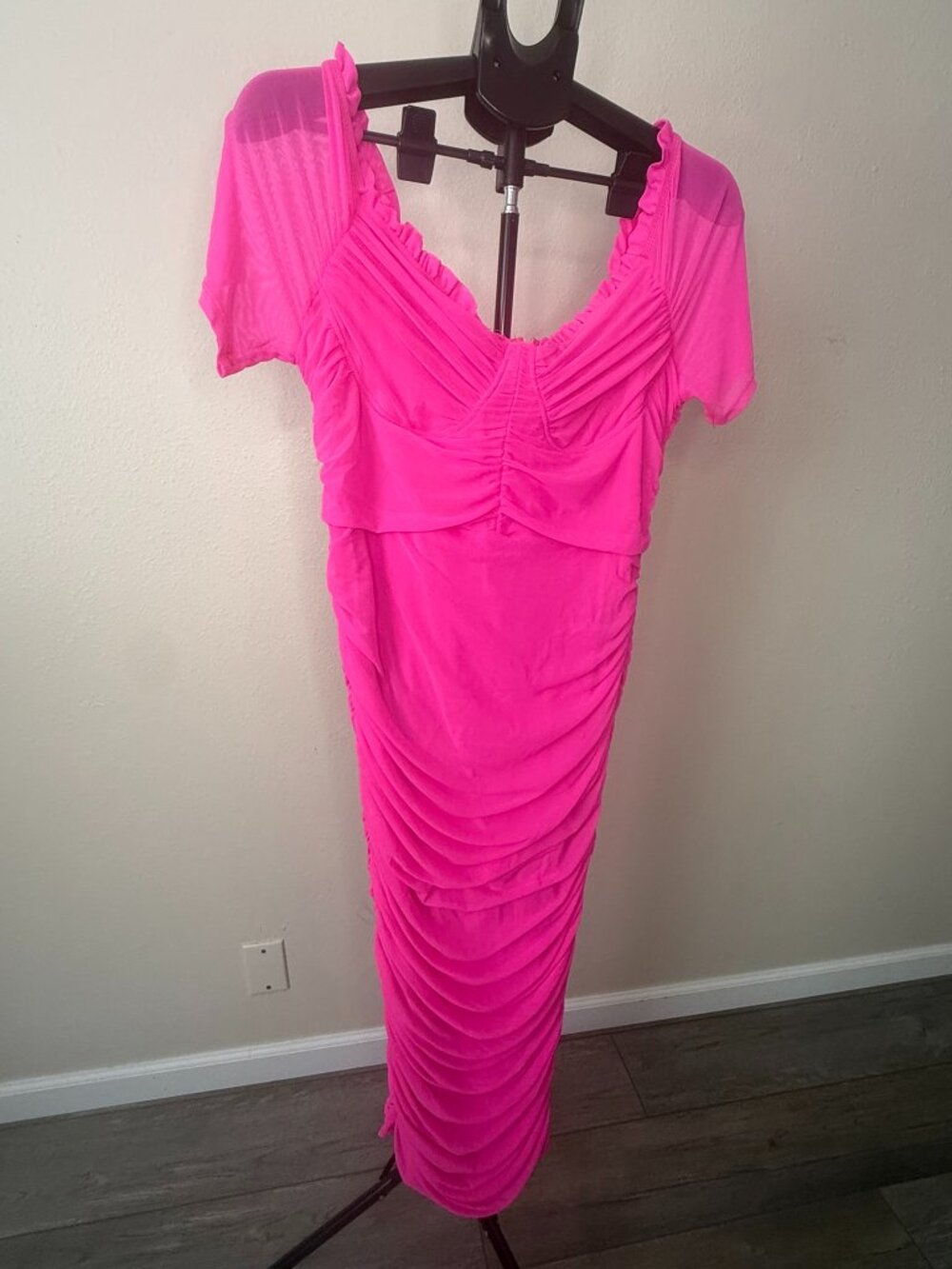Sexy Bodycon Off the Shoulder Hot Pink Dress - from Shein